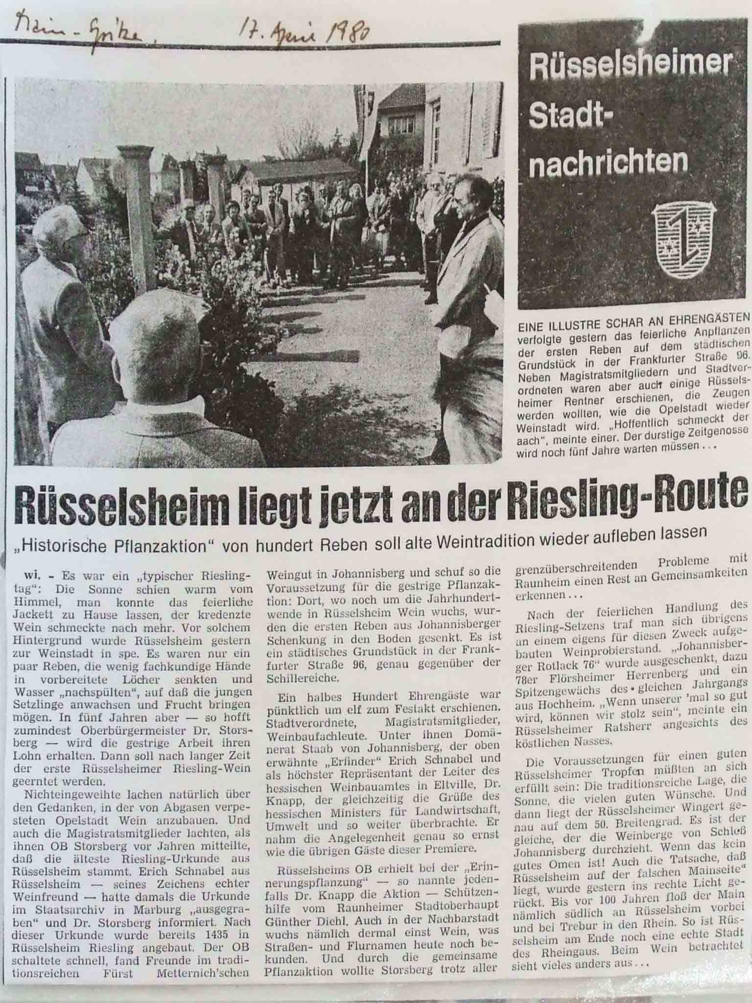 Beitrag der Rüsselsheimer Stadtnachrichten